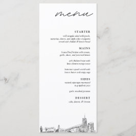 Akron Skyline Modern Wedding Dinner Menu