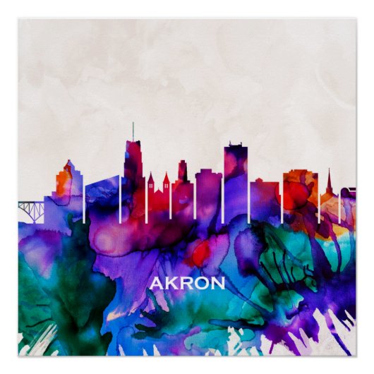 Akron Skyline Perfect Poster (Voorkant)