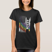 Akron United States Distressed Rainbow met Amerika T-shirt (Voorkant)