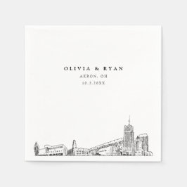 Akron Wedding Minimalistisch papier Servet