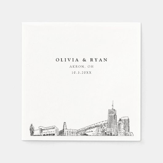 Akron Wedding Minimalistisch papier Servet (Voorkant)