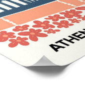 Akropolis Athene Griekenland abstracte reizen bloe Poster (Hoek)