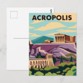 Akropolis Athene, Griekenland Briefkaart (Voorkant / Achterkant)