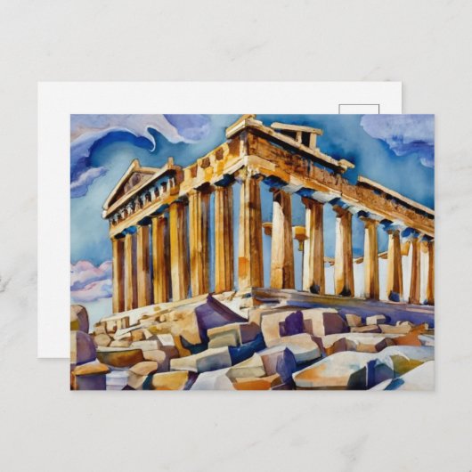 Akropolis Athene, Griekenland Briefkaart (Voorkant / Achterkant)