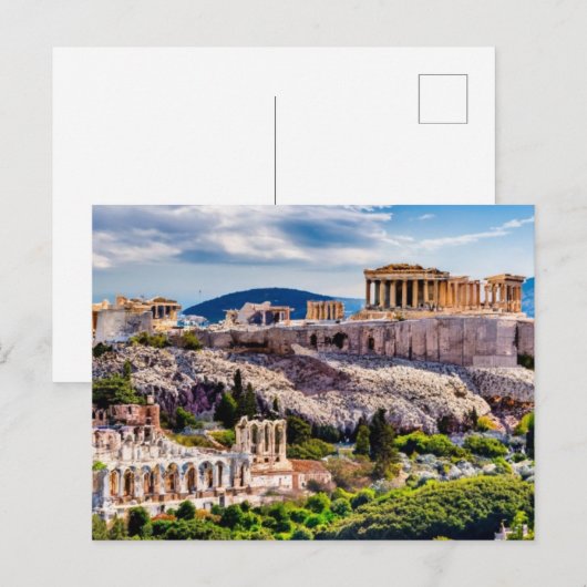Akropolis Athene, Griekenland Briefkaart (Voorkant / Achterkant)