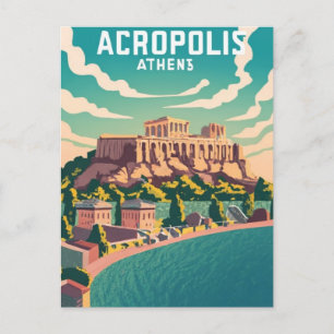 Akropolis Athene, Griekenland Briefkaart