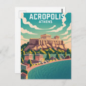Akropolis Athene, Griekenland Briefkaart (Voorkant / Achterkant)