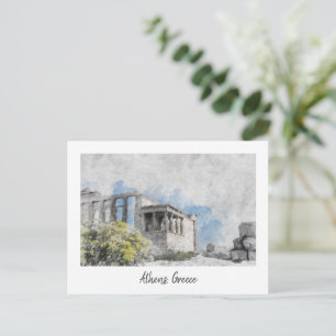 Akropolis, Athene, Griekenland Retro Vintage Reize Briefkaart