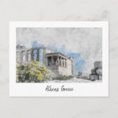 Akropolis, Athene, Griekenland Retro Vintage Reize Briefkaart (Voorkant)