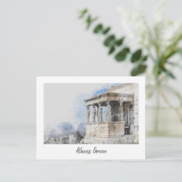 Akropolis, Athene, Griekenland Retro Vintage Reize Briefkaart
