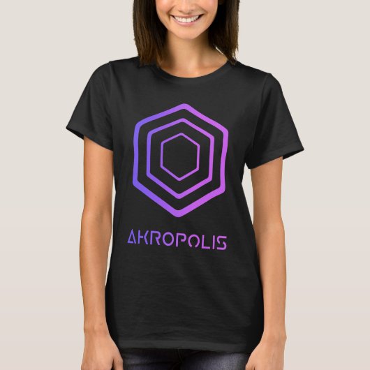 AKROPOLIS Crypto Decentralized Blockchain AKRO DeF T-shirt (Voorkant)