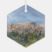 Akropolis, het oude Athene, Griekenland Glas Ornament (Voorkant)
