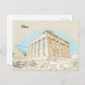 Akropolis in Athene, Griekenland Briefkaart (Voorkant / Achterkant)