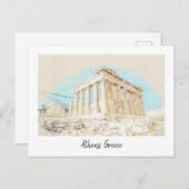 Akropolis in Athene, Griekenland Briefkaart (Voorkant / Achterkant)