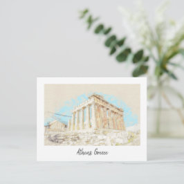 Akropolis in Athene, Griekenland Briefkaart