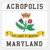 Akropolis Maryland Vierkante Sticker (Voorkant)