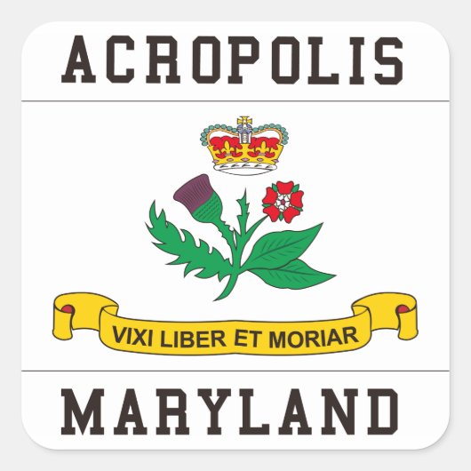 Akropolis Maryland Vierkante Sticker (Voorkant)