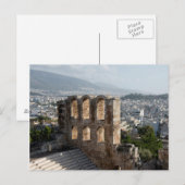 Akropolis Oude ruïnes met uitzicht op Athene Briefkaart (Voorkant / Achterkant)