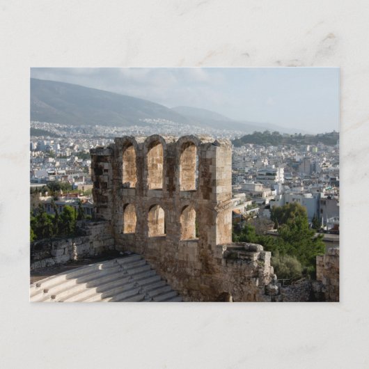 Akropolis Oude ruïnes met uitzicht op Athene Briefkaart (Voorkant)
