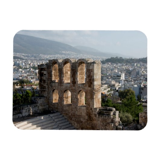 Akropolis Oude ruïnes met uitzicht op Athene Magneet (Horizontaal)