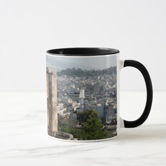 Akropolis Oude ruïnes met uitzicht op Athene Mok (Rechts)