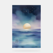 Akrylaat babykamer bord | Waterverf Oceaan