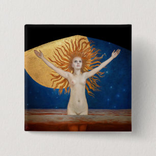 Akseli Gallen-Kallela - Ad Astra Vierkante Button 5,1 Cm