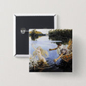 Akseli Gallen-Kallela - Aino Myth Vierkante Button 5,1 Cm (Voorkant /achterkant)