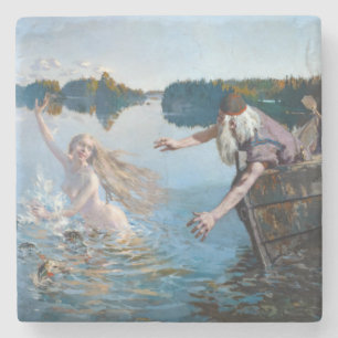 Akseli Gallen-Kallela - Aino Triptych Stenen Onderzetter