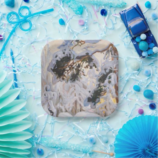 Akseli Gallen-Kallela - Bos in de winter Papieren Bordje (Feest)