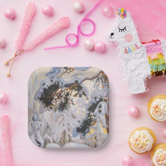 Akseli Gallen-Kallela - Bos in de winter Papieren Bordje (Feest)