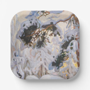 Akseli Gallen-Kallela - Bos in de winter Papieren Bordje