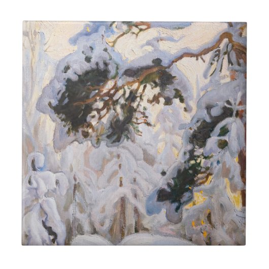 Akseli Gallen-Kallela - Bos in de winter Tegeltje (Voorkant)