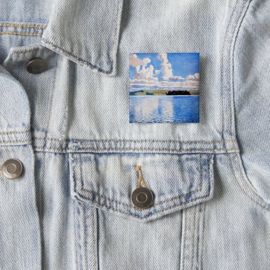 Akseli Gallen-Kallela - Cloud Towers Vierkante Button 5,1 Cm (In situ)