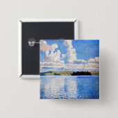 Akseli Gallen-Kallela - Cloud Towers Vierkante Button 5,1 Cm (Voorkant /achterkant)