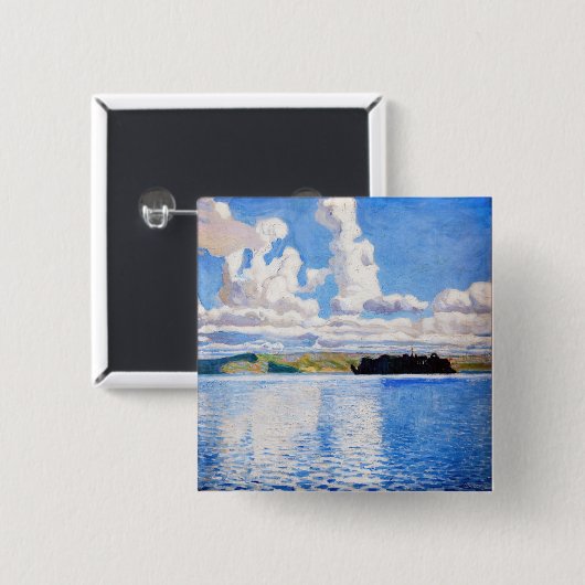 Akseli Gallen-Kallela - Cloud Towers Vierkante Button 5,1 Cm (Voorkant /achterkant)