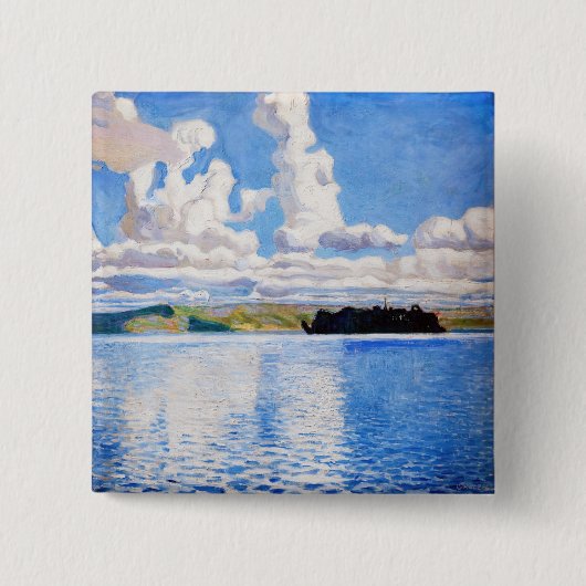 Akseli Gallen-Kallela - Cloud Towers Vierkante Button 5,1 Cm (Voorkant)