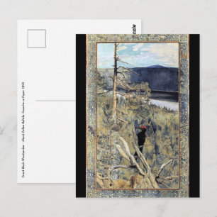 Akseli Gallen-Kallela - Great Black Woodpecker Briefkaart