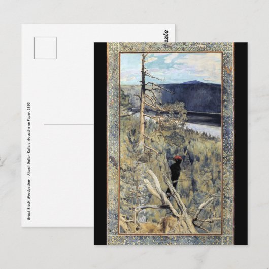 Akseli Gallen-Kallela - Great Black Woodpecker Briefkaart (Voorkant / Achterkant)