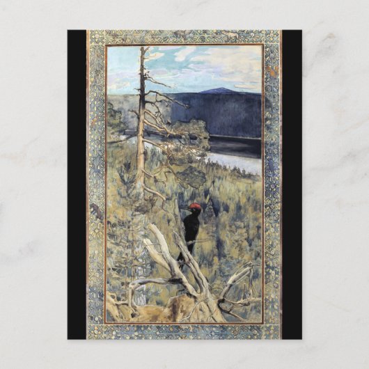 Akseli Gallen-Kallela - Great Black Woodpecker Briefkaart (Voorkant)