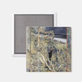 Akseli Gallen-Kallela - Great Black Woodpecker Magneet (Voorkant / Achterkant)