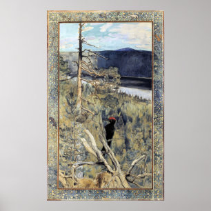 Akseli Gallen-Kallela - Great Black Woodpecker Poster