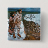 Akseli Gallen-Kallela - Joukahainens wraak Vierkante Button 5,1 Cm (Voorkant)