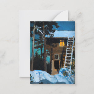 Akseli Gallen-Kallela - Kalela op een winter Notitiekaartje