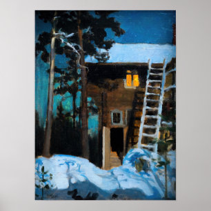 Akseli Gallen-Kallela - Kalela op een winter Poster