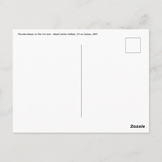 Akseli Gallen-Kallela - Onweerswolken aan de horiz Briefkaart (Achterkant)