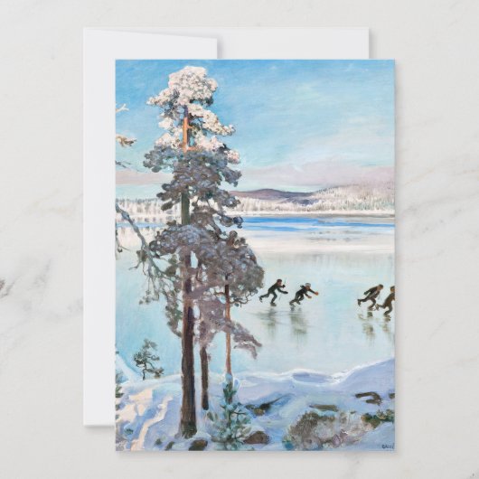 Akseli Gallen-Kallela - Schaatsers bij de kust van Bedankkaart (Voorkant)