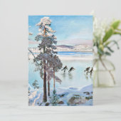 Akseli Gallen-Kallela - Schaatsers bij de kust van Bedankkaart (Staand voorkant)