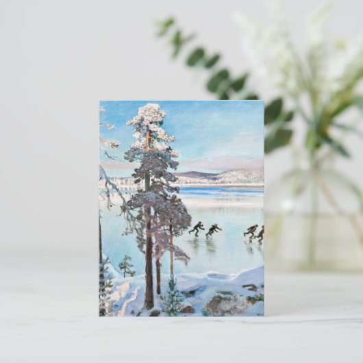 Akseli Gallen-Kallela - Schaatsers bij de kust van Briefkaart (Staand voorkant)