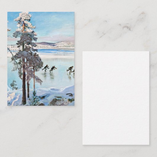 Akseli Gallen-Kallela - Schaatsers bij de kust van Notitiekaartje (Voorkant / Achterkant)